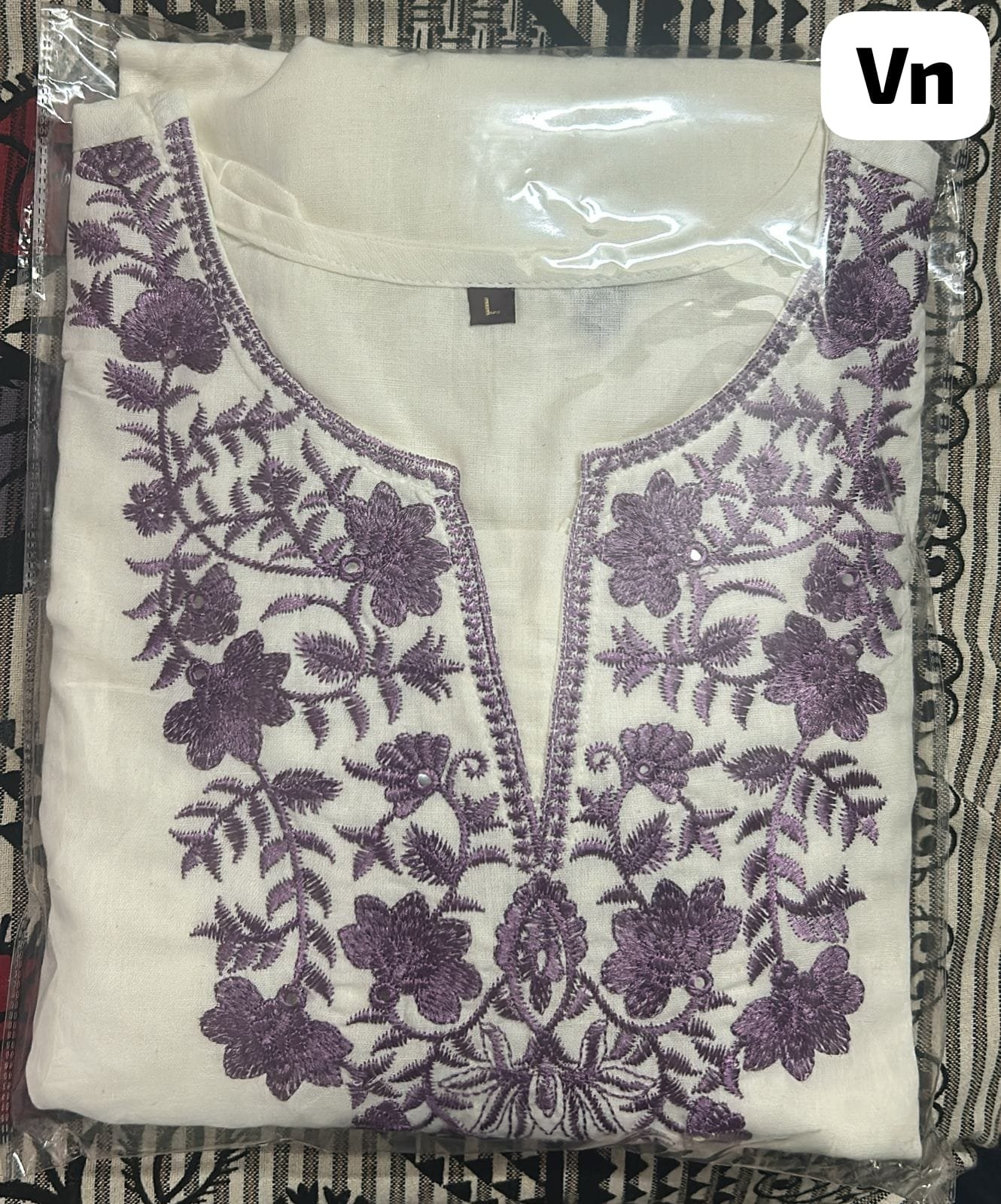 White Khadi Flex Cotton Embroidered Suit Set